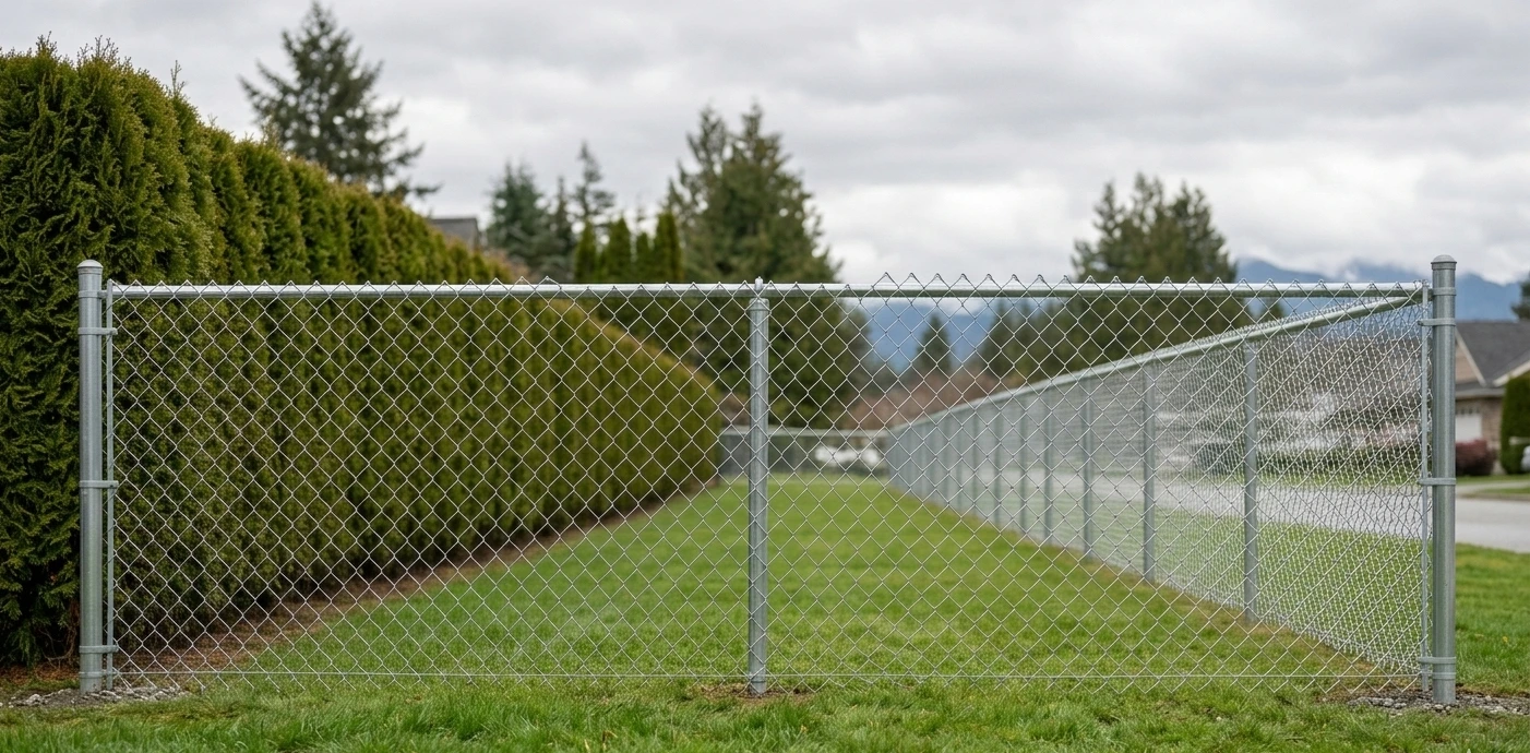 Galvanized chain link fence
